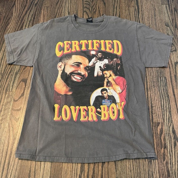 Drake Certified Lover Boy Graphic Gray T-Shirt size large - Picture 1 of 6